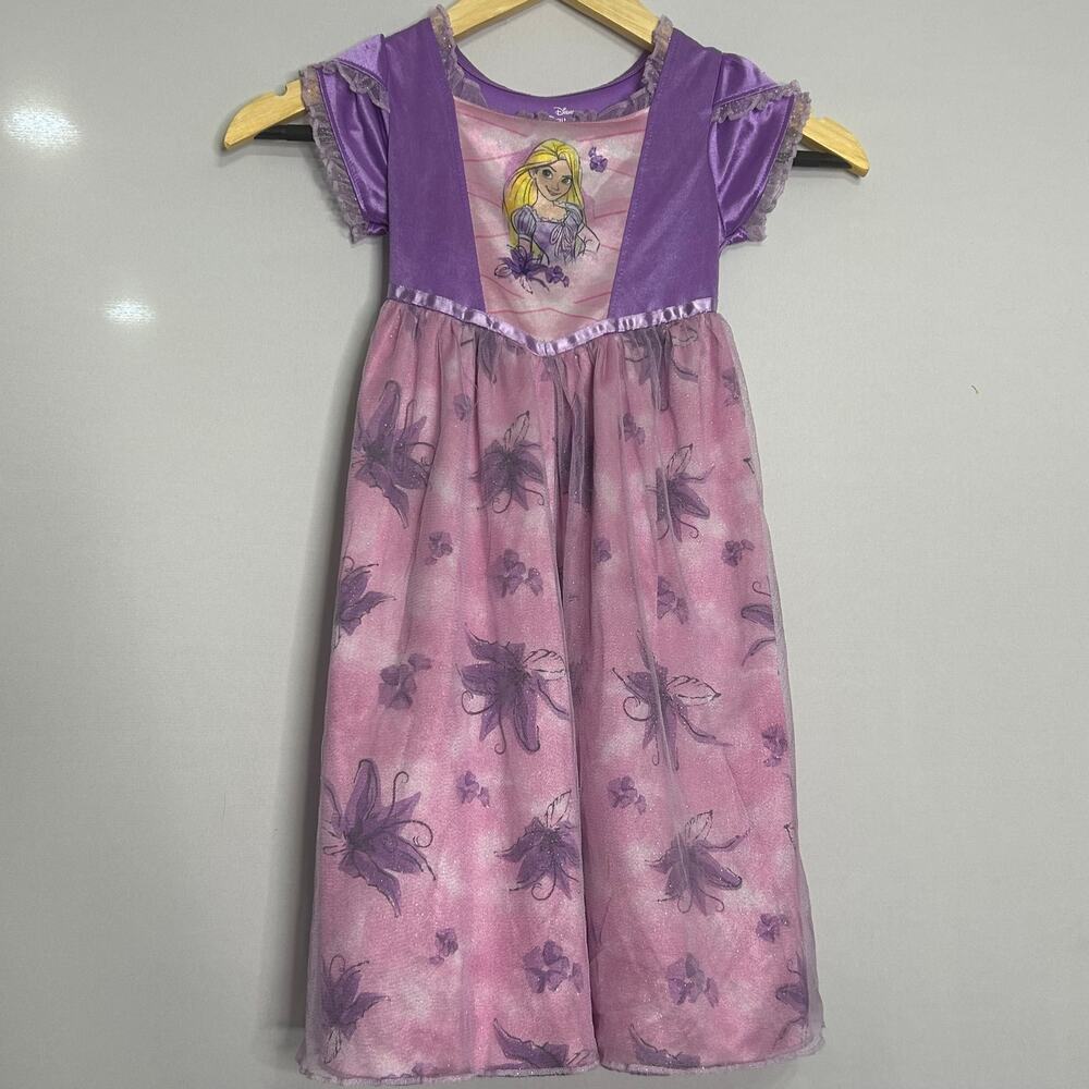Disney Princess Rapunzel Dress Girls Size 4T Purple Pink Costume Dress Up Gown